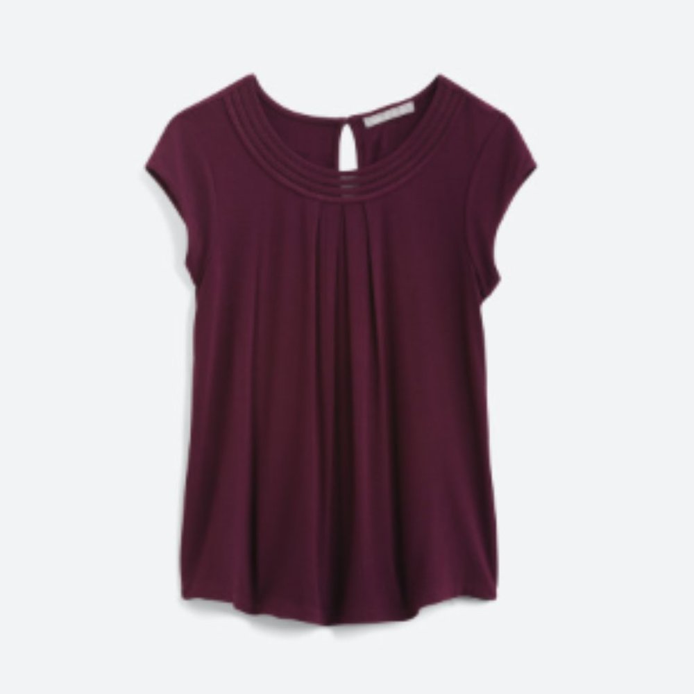 DANIEL RAINN Brinn Scoop Neck Pleat Detail Knit Top